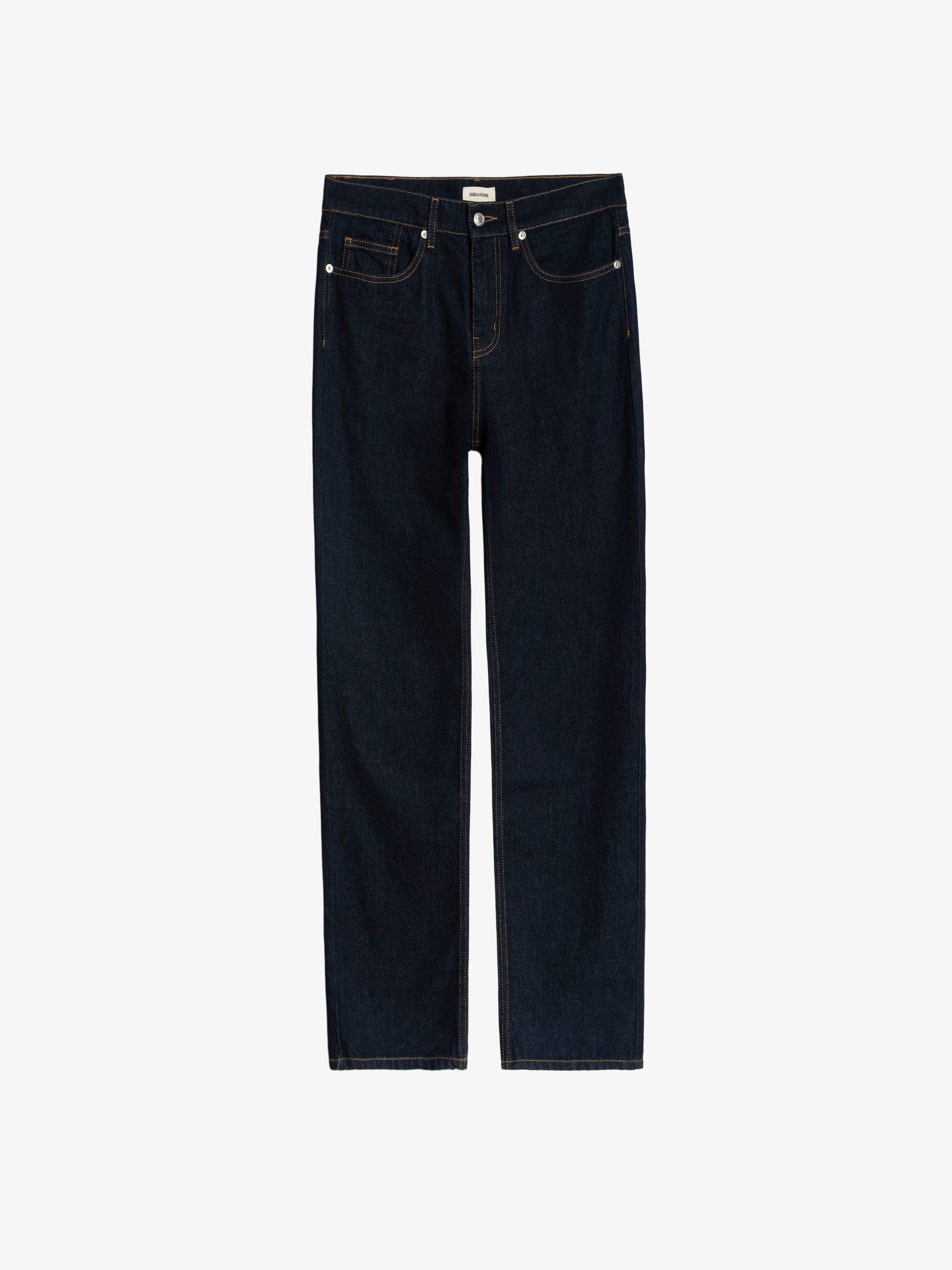 Jean John - Straight raw denim jeans with zip fastening.